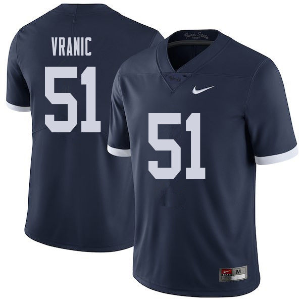 Men #51 Jason Vranic Penn State Nittany Lions College Throwback Football Jerseys Sale-Navy